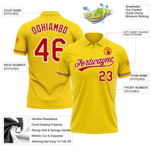 Load image into Gallery viewer, Custom Yellow Red-White Performance Vapor Golf Polo Shirt