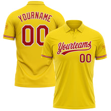 Load image into Gallery viewer, Custom Yellow Red-White Performance Vapor Golf Polo Shirt