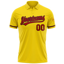 Load image into Gallery viewer, Custom Yellow Red-Black Performance Vapor Golf Polo Shirt