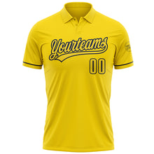 Load image into Gallery viewer, Custom Yellow Navy Performance Vapor Golf Polo Shirt
