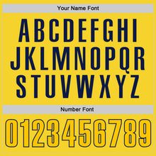 Load image into Gallery viewer, Custom Yellow Navy Performance Vapor Golf Polo Shirt