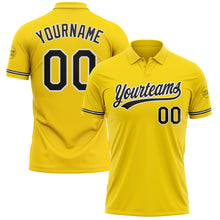 Load image into Gallery viewer, Custom Yellow Black-White Performance Vapor Golf Polo Shirt