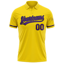 Load image into Gallery viewer, Custom Yellow Purple-Black Performance Vapor Golf Polo Shirt