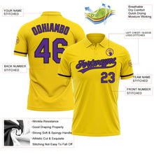 Load image into Gallery viewer, Custom Yellow Purple-Black Performance Vapor Golf Polo Shirt