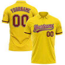 Load image into Gallery viewer, Custom Yellow Crimson Cream-Black Performance Vapor Golf Polo Shirt