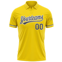 Load image into Gallery viewer, Custom Yellow Steel Gray-White Performance Vapor Golf Polo Shirt