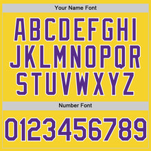 Load image into Gallery viewer, Custom Yellow Purple-White Performance Vapor Golf Polo Shirt