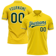 Load image into Gallery viewer, Custom Yellow Green-White Performance Vapor Golf Polo Shirt