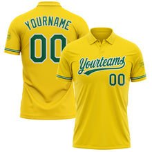 Load image into Gallery viewer, Custom Yellow Kelly Green-White Performance Vapor Golf Polo Shirt