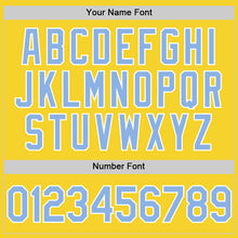 Load image into Gallery viewer, Custom Yellow Light Blue-White Performance Vapor Golf Polo Shirt