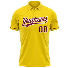 Load image into Gallery viewer, Custom Yellow Crimson-White Performance Vapor Golf Polo Shirt