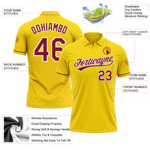 Load image into Gallery viewer, Custom Yellow Crimson-White Performance Vapor Golf Polo Shirt