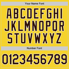 Load image into Gallery viewer, Custom Yellow Brown-White Performance Vapor Golf Polo Shirt