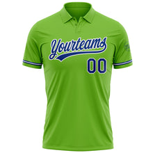Загрузить изображение в средство просмотра галереи, Custom Neon Green Royal-White Performance Vapor Golf Polo Shirt