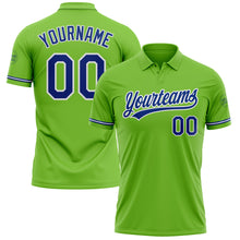 Загрузить изображение в средство просмотра галереи, Custom Neon Green Royal-White Performance Vapor Golf Polo Shirt