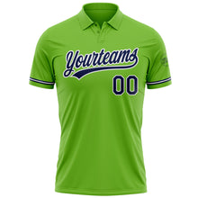 Загрузить изображение в средство просмотра галереи, Custom Neon Green Navy-White Performance Vapor Golf Polo Shirt