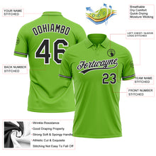 Load image into Gallery viewer, Custom Neon Green Black-White Performance Vapor Golf Polo Shirt