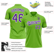 Загрузить изображение в средство просмотра галереи, Custom Neon Green Purple-White Performance Vapor Golf Polo Shirt