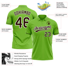 Загрузить изображение в средство просмотра галереи, Custom Neon Green Brown-White Performance Vapor Golf Polo Shirt