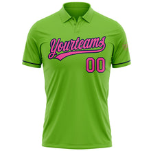 Загрузить изображение в средство просмотра галереи, Custom Neon Green Pink-Navy Performance Vapor Golf Polo Shirt