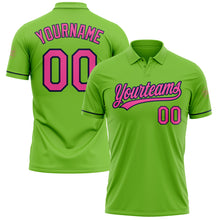 Загрузить изображение в средство просмотра галереи, Custom Neon Green Pink-Navy Performance Vapor Golf Polo Shirt
