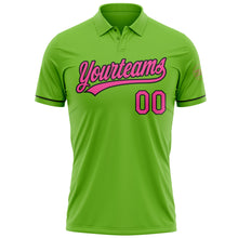 Загрузить изображение в средство просмотра галереи, Custom Neon Green Pink-Black Performance Vapor Golf Polo Shirt