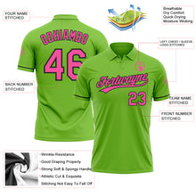 Load image into Gallery viewer, Custom Neon Green Pink-Black Performance Vapor Golf Polo Shirt
