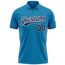 Charger l'image dans la galerie, Custom Panther Blue Navy-White Performance Vapor Golf Polo Shirt