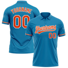 Charger l'image dans la galerie, Custom Panther Blue Orange-White Performance Vapor Golf Polo Shirt