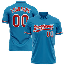Charger l'image dans la galerie, Custom Panther Blue Red-White Performance Vapor Golf Polo Shirt