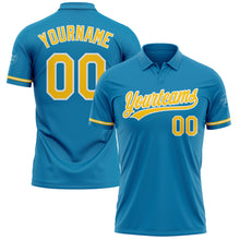 Charger l'image dans la galerie, Custom Panther Blue Yellow-White Performance Vapor Golf Polo Shirt