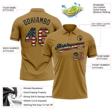 Charger l'image dans la galerie, Custom Old Gold Vintage USA Flag-Black Performance Vapor Golf Polo Shirt