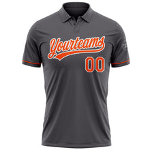 Charger l'image dans la galerie, Custom Steel Gray Orange-White Performance Vapor Golf Polo Shirt