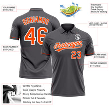 Charger l'image dans la galerie, Custom Steel Gray Orange-White Performance Vapor Golf Polo Shirt