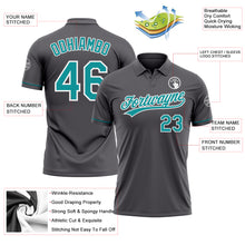 Charger l'image dans la galerie, Custom Steel Gray Teal-White Performance Vapor Golf Polo Shirt
