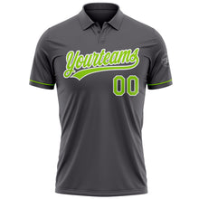 Charger l'image dans la galerie, Custom Steel Gray Neon Green-White Performance Vapor Golf Polo Shirt