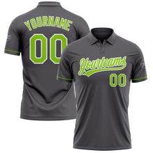 Charger l'image dans la galerie, Custom Steel Gray Neon Green-White Performance Vapor Golf Polo Shirt