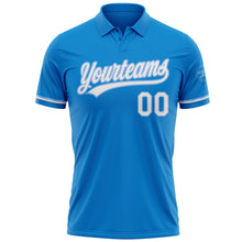 Charger l'image dans la galerie, Custom Blue White-Light Blue Performance Vapor Golf Polo Shirt