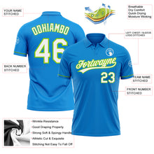 Load image into Gallery viewer, Custom Blue White-Neon Green Performance Vapor Golf Polo Shirt