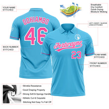 Charger l'image dans la galerie, Custom Sky Blue Pink-White Performance Vapor Golf Polo Shirt