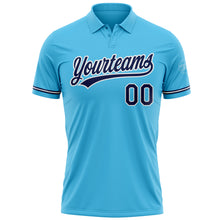 Laden Sie das Bild in den Galerie-Viewer, Custom Sky Blue Navy-White Performance Vapor Golf Polo Shirt