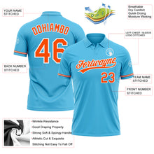 Charger l'image dans la galerie, Custom Sky Blue Orange-White Performance Vapor Golf Polo Shirt