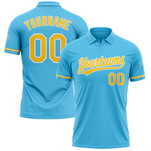 Laden Sie das Bild in den Galerie-Viewer, Custom Sky Blue Yellow-White Performance Vapor Golf Polo Shirt