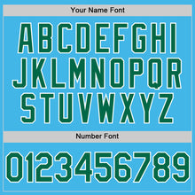 Load image into Gallery viewer, Custom Sky Blue Kelly Green-White Performance Vapor Golf Polo Shirt