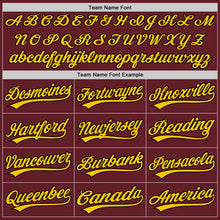 Загрузить изображение в средство просмотра галереи, Custom Burgundy Black-Yellow Performance Vapor Golf Polo Shirt