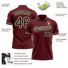 Загрузить изображение в средство просмотра галереи, Custom Burgundy Black-City Cream Performance Vapor Golf Polo Shirt