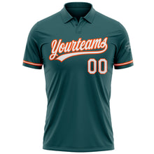 Load image into Gallery viewer, Custom Midnight Green White-Orange Performance Vapor Golf Polo Shirt