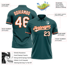 Load image into Gallery viewer, Custom Midnight Green White-Orange Performance Vapor Golf Polo Shirt