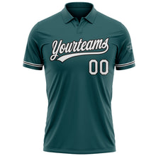 Загрузить изображение в средство просмотра галереи, Custom Midnight Green White-Black Performance Vapor Golf Polo Shirt