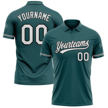 Загрузить изображение в средство просмотра галереи, Custom Midnight Green White-Black Performance Vapor Golf Polo Shirt
